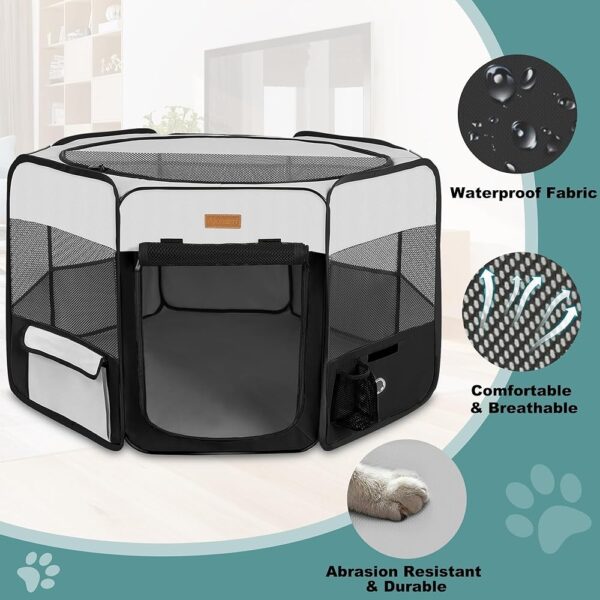 Portable Pet Playpen – Foldable Indoor Outdoor Tent for Dogs, Cats, Rabbits and Puppies, - Image 3