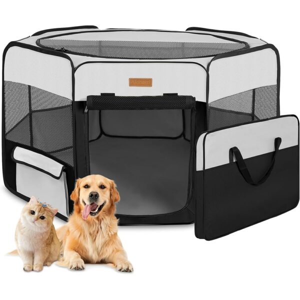 Portable Pet Playpen – Foldable Indoor Outdoor Tent for Dogs,
