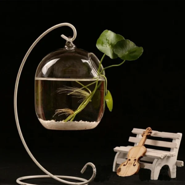 Bottle Aquarium Flower Plant Vase Suspended Transparent Hanging Glass Fish Flower Vase for Home Decoration - Image 4