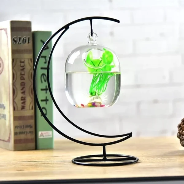 Bottle Aquarium Flower Plant Vase Suspended Transparent Hanging Glass Fish Flower Vase for Home Decoration - Image 5