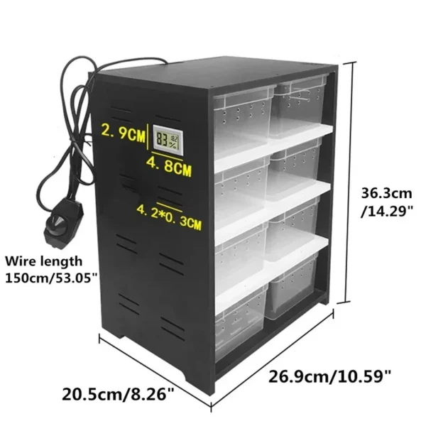Pet Reptiles Acrylic Feeding Box Terrarium 4 Layers Breeding Tank Insect Lizards House Drawer with Hygrometer Heating Pad Cage - Image 2