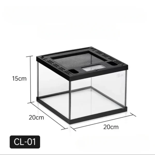 Reptile Pet Glass Feeding Box Turtle Terrarium Rainforest Ecological Tank Snail CrabSnake Spider Lizard Horned Frog - Image 8