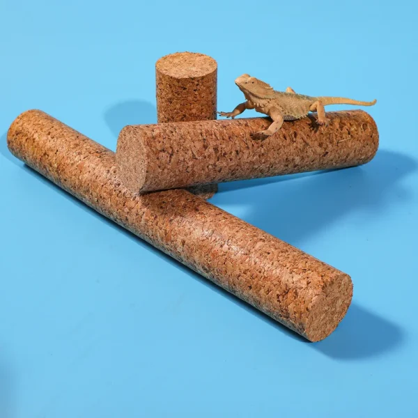 Natural Cork Lizard Climbing Pole - Eco-Friendly Reptile Habitat Accessory for Exercise & Enrichment