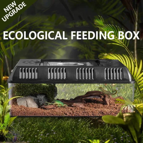 Transparent LED Light Reptile Breeding Box Pet Cage Breathable Feeding Portable Lamp Box Snake Turtle Lizard Anti-escape Cages - Image 2