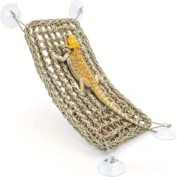 1PC Bearded Dragon Hammock Reptile Lounger for Chameleon Lizards Gecko Snakes Lguana Reptiles Geckos Grass Cushion Pet Bed Swing - Image 7