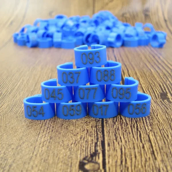 100pcs Bird Clip Ring ID 8mm Plastic Digital Markup Parrot Pigeons 10 Colors Marking Ring 8mm Bird Training Foot Ring 001-100 - Image 8
