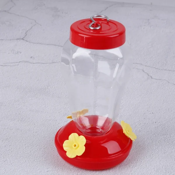 1pcs New Plastics Bird Water Feeder Bottle Hanging Hummingbird Feeder Garden Outdoor Plastic Flower Iron Hook Pet Bird Supplies - Image 3