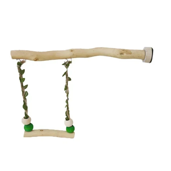 Wood Parrot Stand Pole Double Layer Swing Toy for Bird Tiger Skin Claw Grinding Beak Grinding Stand Pole Bird Cage Accessories - Image 5