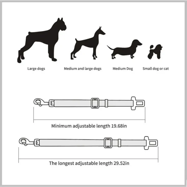 Adjustable Pet Cat Dog Car Seat  Belt Pet Seat Vehicle Dog Harness Lead Clip Safety Lever Traction Dog Collars Dog Accessoires - Image 6