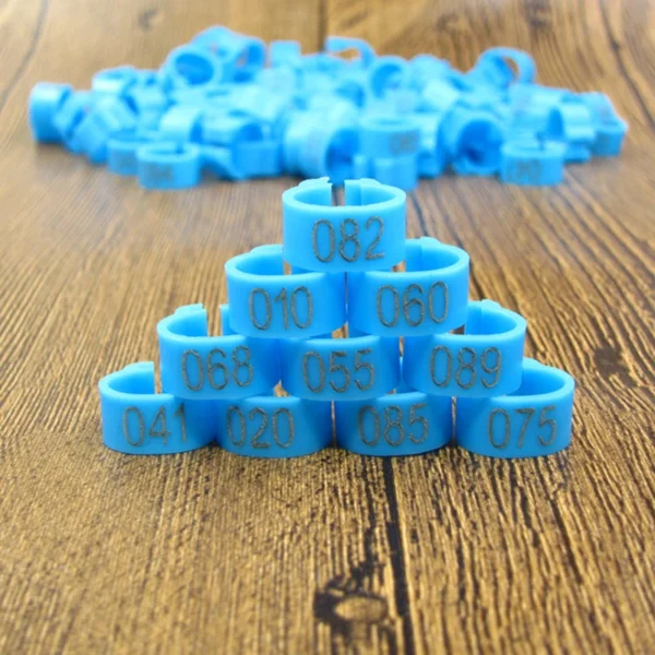 100pcs Bird Clip Ring ID 8mm Plastic Digital Markup Parrot Pigeons 10 Colors Marking Ring 8mm Bird Training Foot Ring 001-100 - Image 4