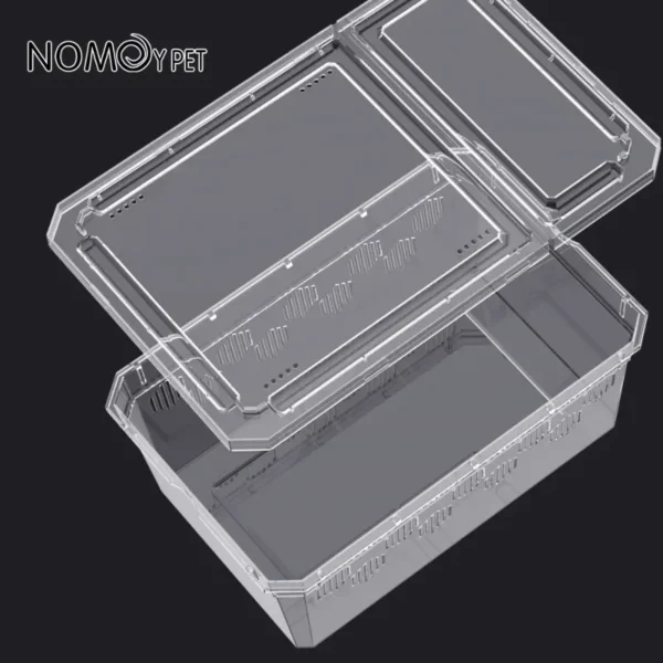 Reptile Breeding Cage Plastic Transparent Breeding Box Vivariums with Balcony Lizard Supplies Bivarium for Insect Spider Turtle - Image 3