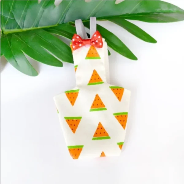 Parrot Diaper with Bowtie Cute Colorful Fruit Floral Cockatiel Pigeons Small Medium Large Pet Birds Flight Suit Clothes Washable - Image 3
