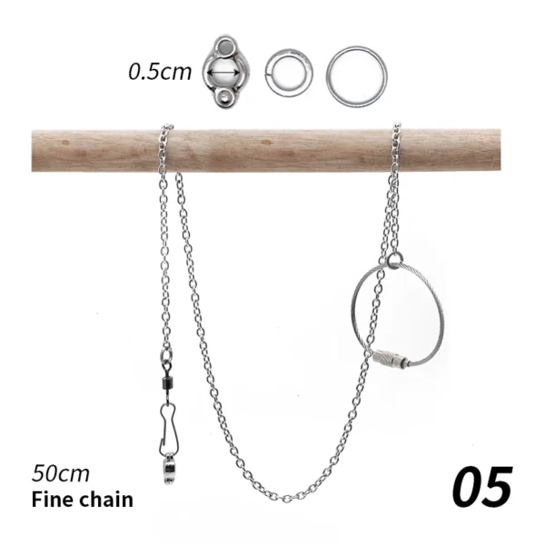 Parrot Leg Ring Stainless Steel Bird Ankle Foot Chain Ring Anti Bite Wire Rope Outdoor Flying Training Accessories Pigeon Supply - Image 10