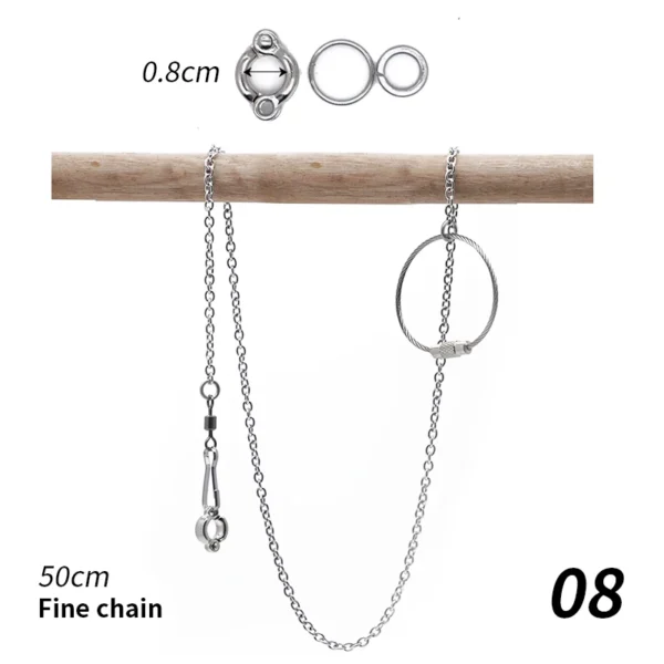 Parrot Leg Ring Stainless Steel Bird Ankle Foot Chain Ring Anti Bite Wire Rope Outdoor Flying Training Accessories Pigeon Supply - Image 14