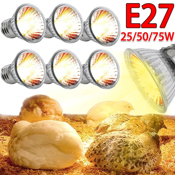 4/2/1Pcs Tortoise Lizard Basking Lamp 25W 50W 75W Pet Heating E27 Bulb Chameleon Snake Turtle Reptile Heating Light UVA Sunlight