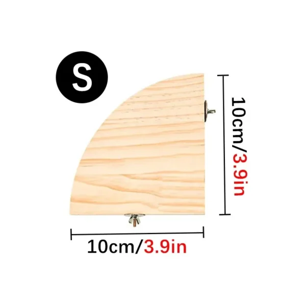 Parrot Bird Wood Perch Stand Platform Rectangle Fan-shaped Shelf Stand Board Parakeet Hamster Gerbil Rat Cage birdcage Supplies - Image 8
