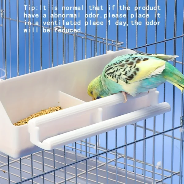 1pc Portable Double Grid Design Bird Feeder, Hanging Bird Food And Water Container For Bird Cage - Image 3