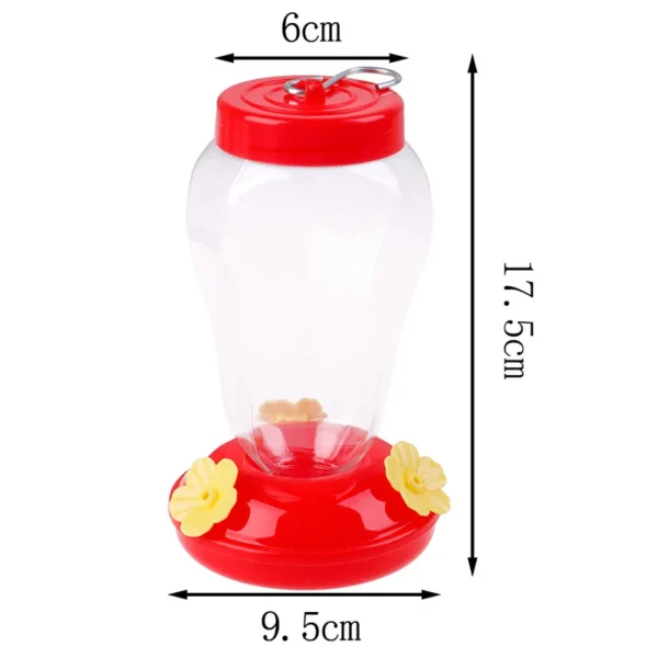 1pcs New Plastics Bird Water Feeder Bottle Hanging Hummingbird Feeder Garden Outdoor Plastic Flower Iron Hook Pet Bird Supplies - Image 5
