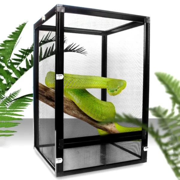 Detachable Reptile Terrarium Habitat Tank Aluminium Air Screen Cage Reptiles Cage with Cover Rainforest Habitat Lizard Chameleon - Image 5