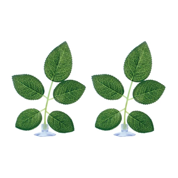 2Pcs Artificial Terrarium Plants Leaves Lizard Supplies Wall Hanging Plastic Leaves Lizard Hideout Grass Reptiles Accessories - Image 9