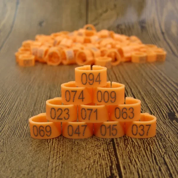 100pcs Bird Clip Ring ID 8mm Plastic Digital Markup Parrot Pigeons 10 Colors Marking Ring 8mm Bird Training Foot Ring 001-100 - Image 12