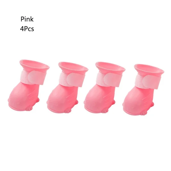 4Pcs/Set Pet Dog Rain Shoes Anti Slip Waterproof Cat Shoe Rubber Boots for Outdoor Footwear Socks Dogs Cats Foot Cover - Image 8