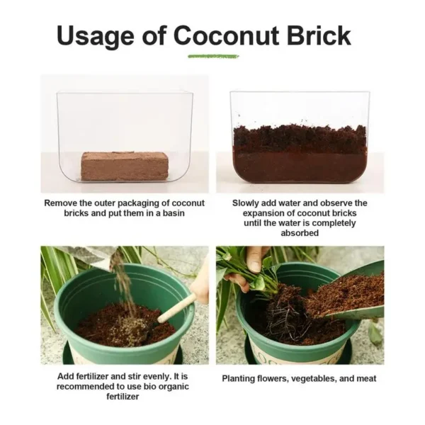 Planting Coco Nutrient Soil Substrate Coconut Coir Bricks Coir Pith Growing Media Coco Husk for Garden Flowers Plants - Image 4