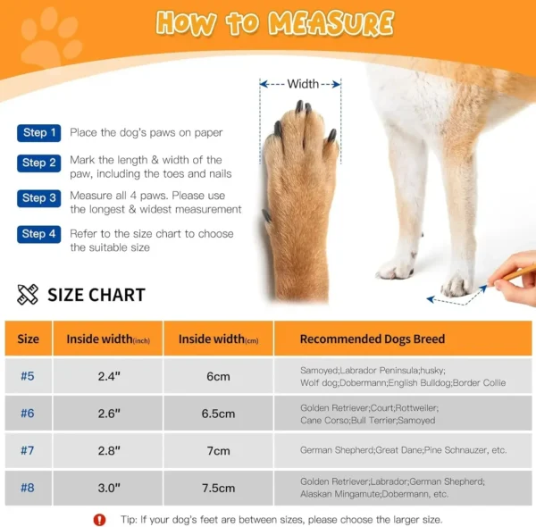 4Pc/set Dog Shoes for Large Size Dogs, Waterproof Medium Large Dog Boots, for Hot Pavement Winter Snow Hiking Breathable Elastic - Image 3