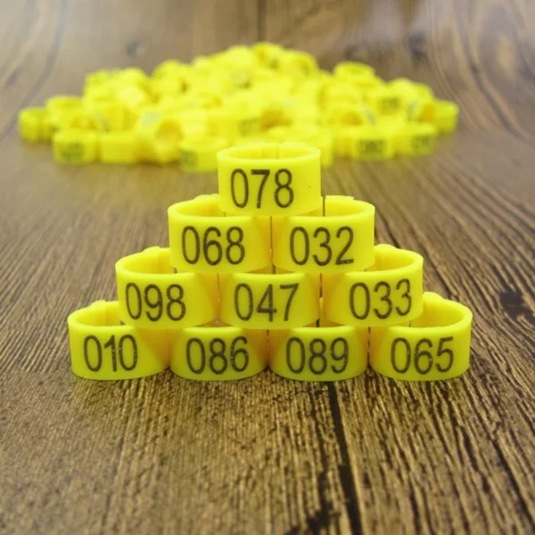 100pcs Bird Clip Ring ID 8mm Plastic Digital Markup Parrot Pigeons 10 Colors Marking Ring 8mm Bird Training Foot Ring 001-100 - Image 9