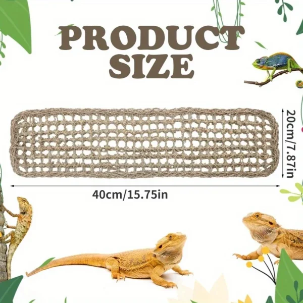 1PC Bearded Dragon Hammock Reptile Lounger for Chameleon Lizards Gecko Snakes Lguana Reptiles Geckos Grass Cushion Pet Bed Swing - Image 2