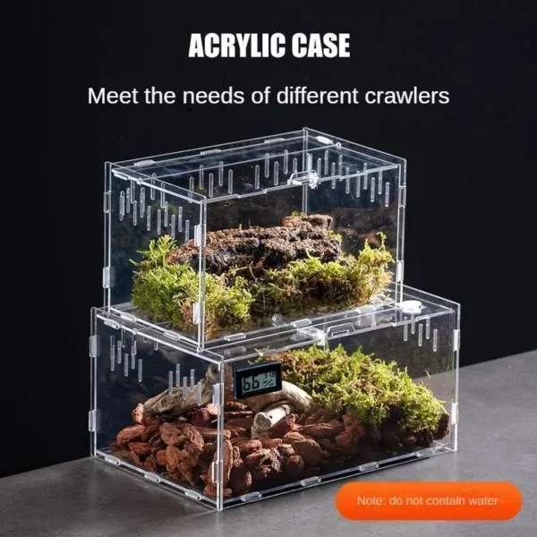 Reptile Terrarium Habitat Breeding Box Acrylic Transparent Reptiles Cage Nano Arboreal Tarantula Enclosure Dearded Dragon 파충류 - Image 5