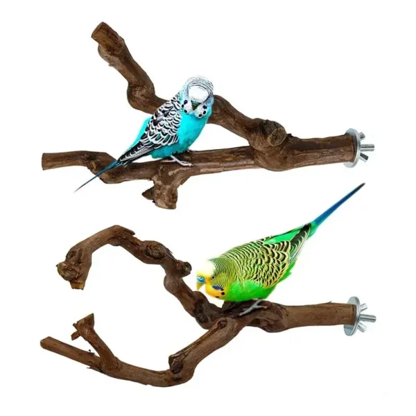 Pet Standing Stick Wild Grape Wood Pole Parrot Cockatiel Parakeet Station Board Bite Claw Grinding Toy Bird Cage Accessories - Image 3