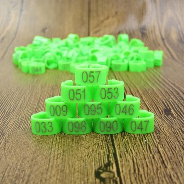 100pcs Bird Clip Ring ID 8mm Plastic Digital Markup Parrot Pigeons 10 Colors Marking Ring 8mm Bird Training Foot Ring 001-100 - Image 5