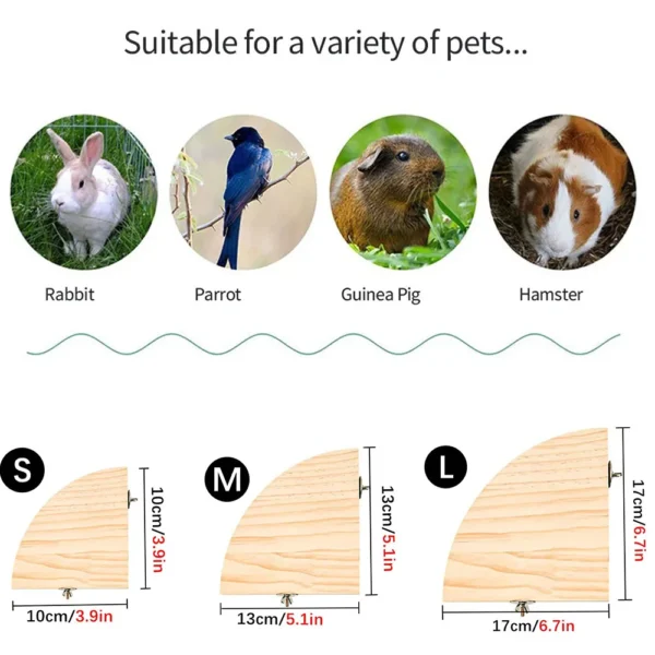 Parrot Bird Wood Perch Stand Platform Rectangle Fan-shaped Shelf Stand Board Parakeet Hamster Gerbil Rat Cage birdcage Supplies - Image 3