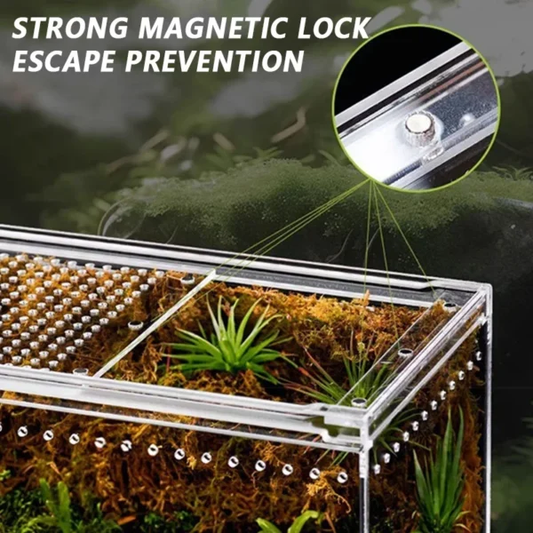 Reptile Anti-Escape Breeding Box Acrylic Transparent Breathable Amphibian Tank for Turtle Spider Lizard Snake Frog Reptiles Cage - Image 3