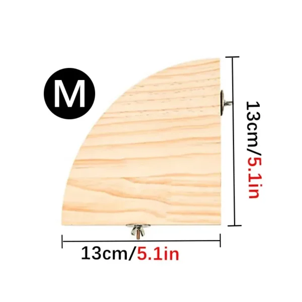 Parrot Bird Wood Perch Stand Platform Rectangle Fan-shaped Shelf Stand Board Parakeet Hamster Gerbil Rat Cage birdcage Supplies - Image 7