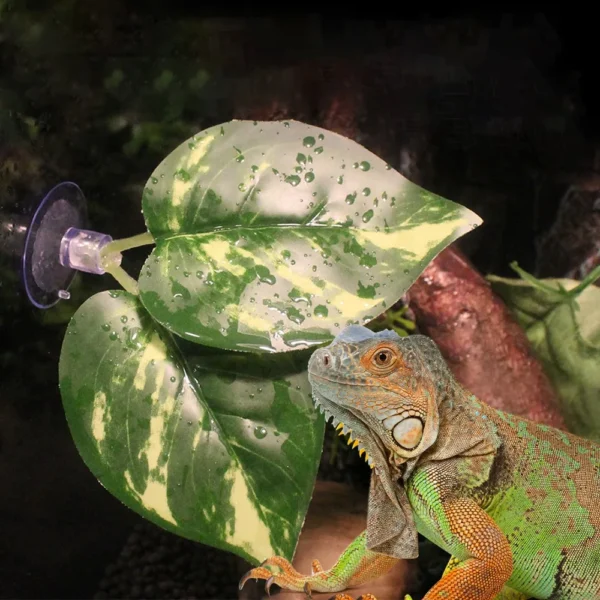 2Pcs Artificial Terrarium Plants Leaves Lizard Supplies Wall Hanging Plastic Leaves Lizard Hideout Grass Reptiles Accessories - Image 6