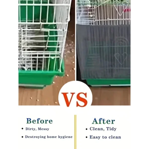 Adjustable Bird Cage Net Cover Birdcage Seed Feather Catcher Soft Skirt Guard Birdcage Nylon Mesh Netting for Round Square Cages - Image 6