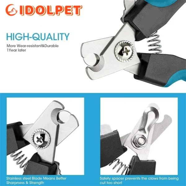 Professional Pet Nail Clipper with Safety Guard  Stainless Steel Scissors Cat Dog for Claw Care Grooming Supplies Size Fits - Image 2
