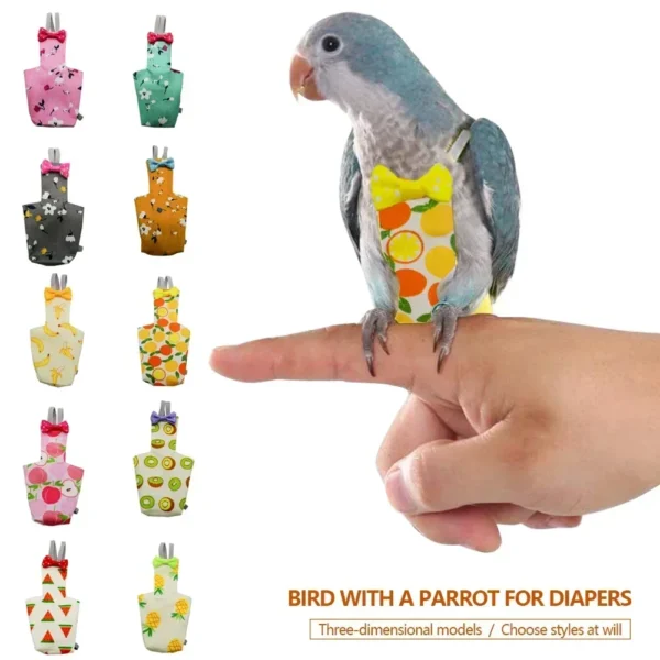 Parrot Pigeon Diaper Flight Suit Bird Nappy Parrot Clothes for Green Cheek Parakeet Cockatiel Conure Small Medium Birds - Image 2