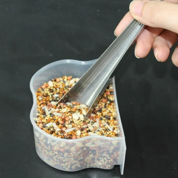 1PC Birdcage Stainless Steel Feeder Bird Food Spoon Shovel Parrot Pigeon Bird Accessories - Image 2