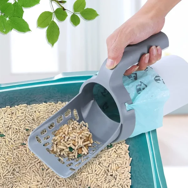Cat Litter Shovel Scoop with Refill Bag For Pet Filter Clean Toilet Garbage Picker Cat Supplies Cat Litter Box Self Cleaning - Image 4