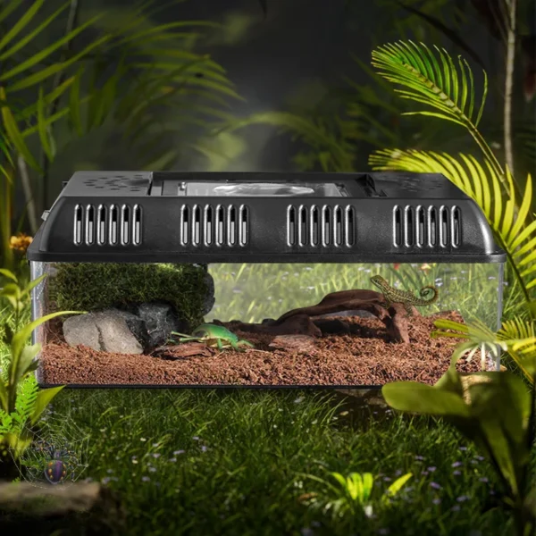 Transparent LED Light Reptile Breeding Box Pet Cage Breathable Feeding Portable Lamp Box Snake Turtle Lizard Anti-escape Cages - Image 6