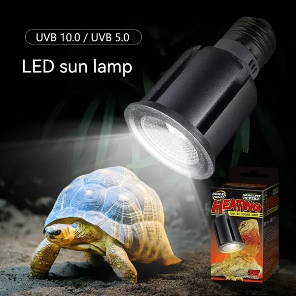 UVA+UVB Reptile Lamp Full Spectrum Tortoise Lizard Basking UV Light Bulbs 5.0/10.0 Amphibians Sun Lamp Sunbathe Heat Lamp - Image 2