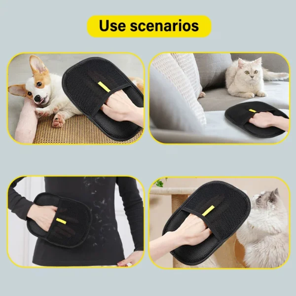Pet Grooming Gloves Static Dedusting Brush Pet Hair Remover Brush Removing Dog Cat Hair From Sofa Carpet Clothes Tool Supplies - Image 4
