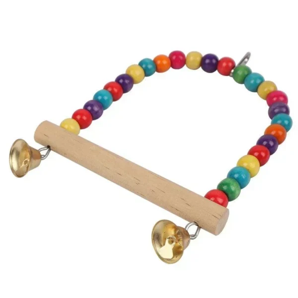 Pet Toy Bird Swing Toys Parrot Wooden Swing Stand Pet Supplies(S:12x15cm/ L:18*22cm) - Image 6