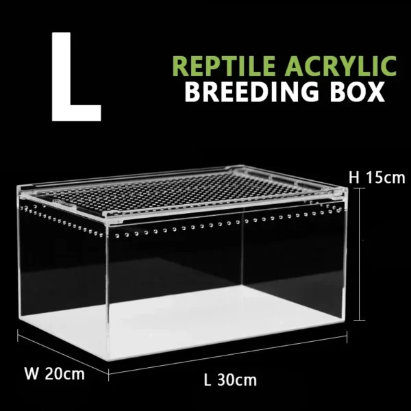 Reptile Anti-Escape Breeding Box Acrylic Transparent Breathable Amphibian Tank for Turtle Spider Lizard Snake Frog Reptiles Cage - Image 7