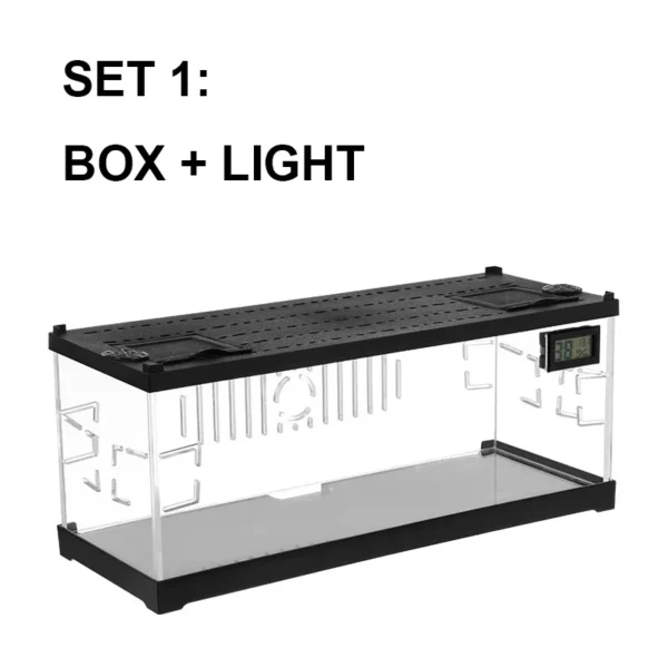 Acrylic Reptile Breeding Box with LED Lizards Snakes Winter Incubator with Heating Pads Reptiles Feeding Box Anti-escape Cages - Image 10