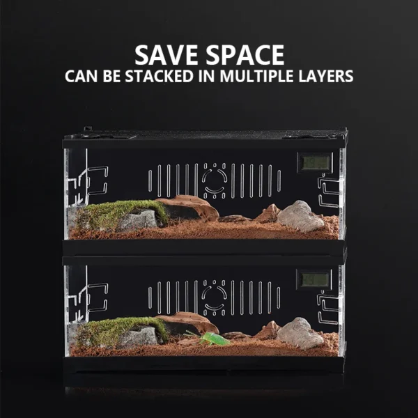 Acrylic Reptile Breeding Box with LED Lizards Snakes Winter Incubator with Heating Pads Reptiles Feeding Box Anti-escape Cages - Image 3