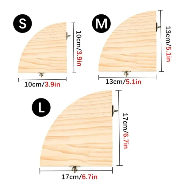 Parrot Bird Wood Perch Stand Platform Rectangle Fan-shaped Shelf Stand Board Parakeet Hamster Gerbil Rat Cage birdcage Supplies - Image 5